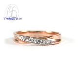 แหวนพิงค์โกลด์ แหวนคู่ แหวนเพชร แหวนแต่งงาน แหวนหมั้น - R1245DPG